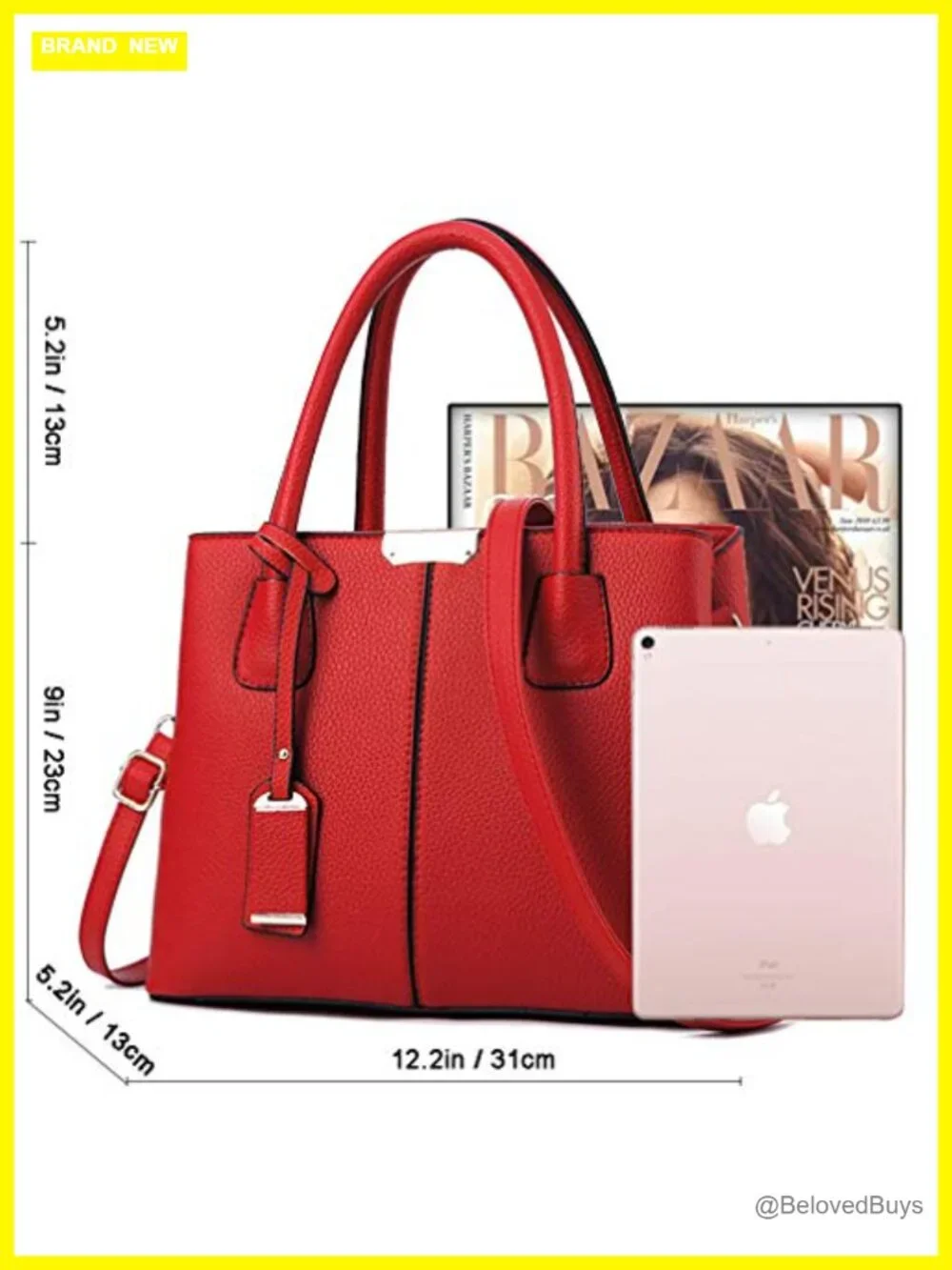 Faux Leather Top Handle Satchel Tote with Removable Crossbody Strap